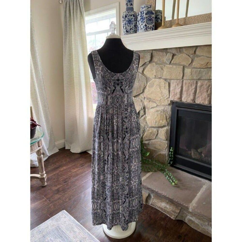 Adrienne Vittadini Black Paisley Dress (Small)
